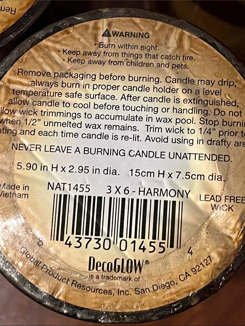 🆕 Set of 3 Decorative Scented Rustic Pillar Candles “Harmony” Multi Color Wax